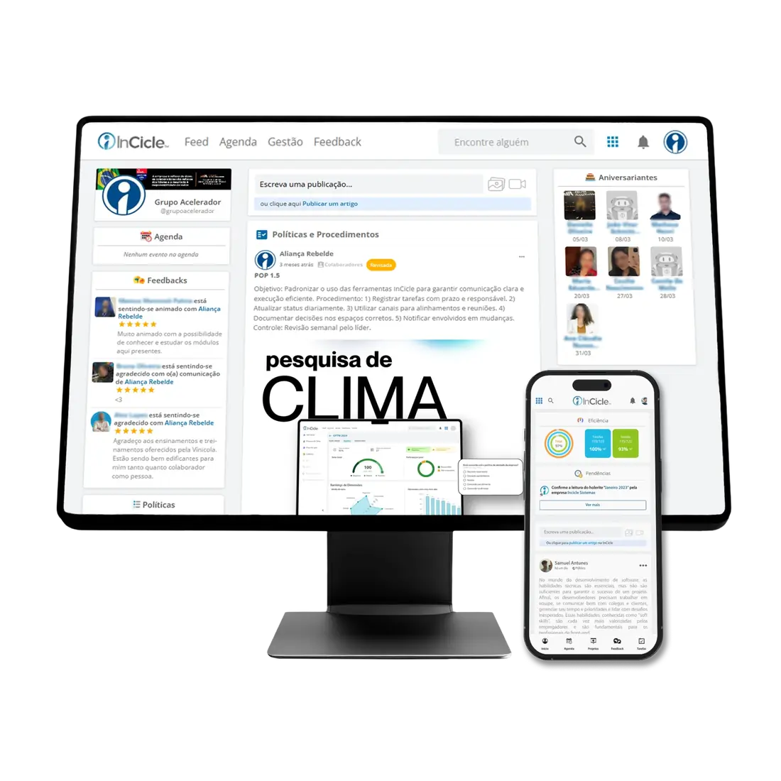 Plataforma InCicle em desktop e mobile