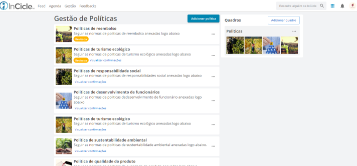 gestão de política interna